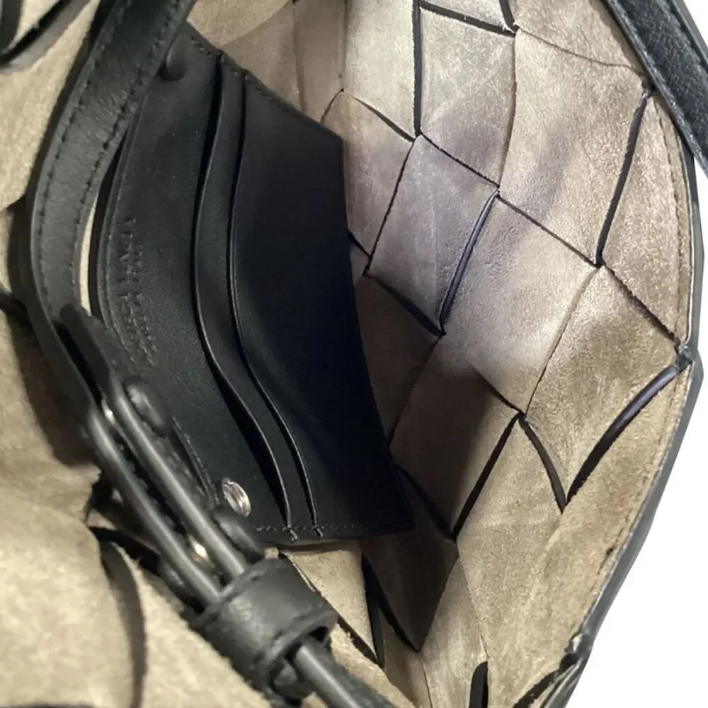 Bottega Veneta Diago Phone Pouch Bag in Black Calf Leather